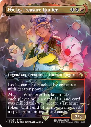 Locke, Treasure Hunter (Borderless) (Chocobo Track Foil) (FIC-475) [Commander: FINAL FANTASY] Foil