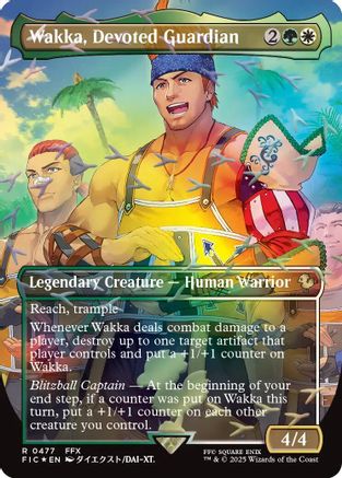 Wakka, Devoted Guardian (Borderless) (Chocobo Track Foil) (FIC-477) [Commander: FINAL FANTASY] Foil