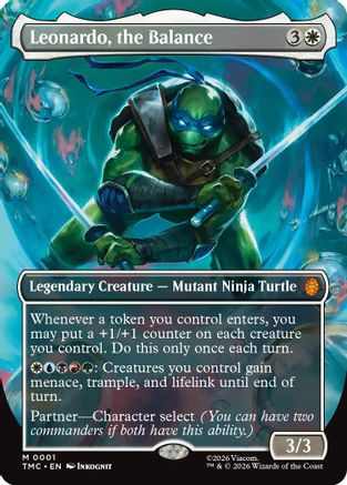 Leonardo, the Balance (TMC-001) (Borderless) [Commander: Teenage Mutant Ninja Turtles] Foil