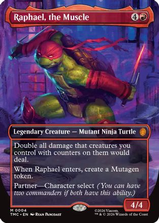 Raphael, the Muscle (TMC-004) (Borderless) [Commander: Teenage Mutant Ninja Turtles] Foil
