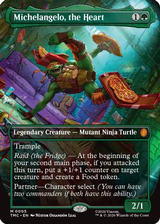 Michelangelo, the Heart (TMC-005) (Borderless) [Commander: Teenage Mutant Ninja Turtles]