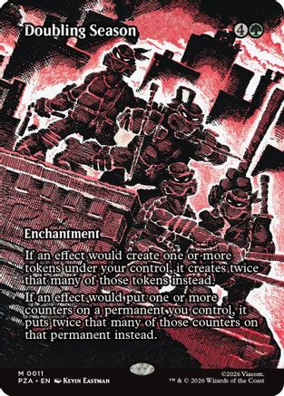Doubling Season (Borderless) (PZA-011) [Teenage Mutant Ninja Turtles Eternal-Legal]