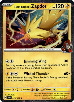 Team Rocket's Zapdos (Cosmos Holo) (070/182) [Miscellaneous Cards & Products] Holofoil - Promo