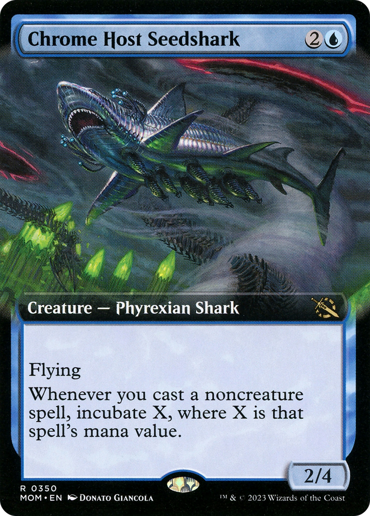 Chrome Host Seedshark (Extended Art) (MOM-350) [March of the Machine] Foil