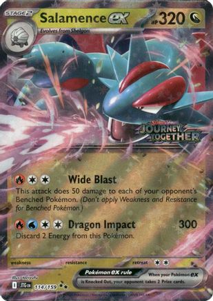 Salamence ex (Journey Together Stamped) (114/159) [Miscellaneous Cards & Products] Holofoil - Double Rare