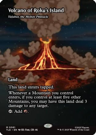 Volcano of Roku's Island - Valakut, the Molten Pinnacle (Borderless) (TLE-061) [Avatar: The Last Airbender: Eternal-Legal]