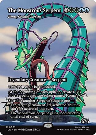 The Monstrous Serpent - Koma, Cosmos Serpent (Borderless) (TLE-051) [Avatar: The Last Airbender: Eternal-Legal]