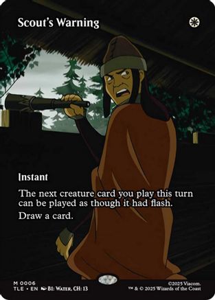 Scout's Warning (Borderless) (TLE-006) [Avatar: The Last Airbender: Eternal-Legal]