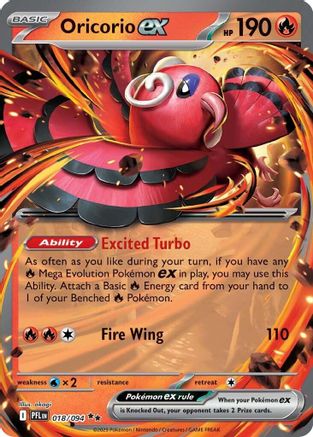 Oricorio ex (018/094) [ME02 Phantasmal Flames] Holofoil - Double Rare