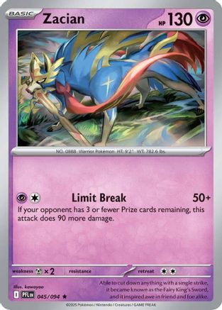 Zacian (045/094) [ME02 Phantasmal Flames] Reverse Holofoil - Rare