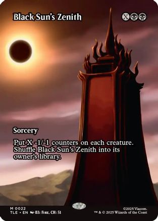 Black Sun's Zenith (Borderless) (TLE-022) [Avatar: The Last Airbender: Eternal-Legal] Foil
