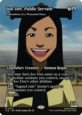 Joo Dee, Public Servant - Sakashima of a Thousand Faces (Borderless) (TLE-018) [Avatar: The Last Airbender: Eternal-Legal] Foil