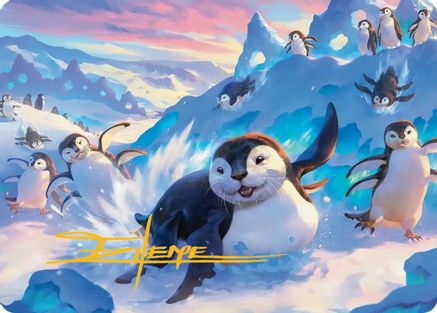 Otter-Penguin Art Card (Gold-Stamped Signature) (ASTLA-004) [Art Series: Avatar: The Last Airbender]