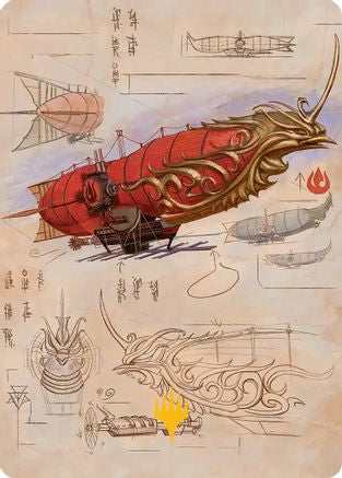 Phoenix Fleet Airship Art Card (Gold-Stamped Planeswalker Symbol) (ASTLA-035) [Art Series: Avatar: The Last Airbender]