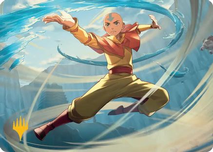 Aang, Swift Savior Art Card (Gold-Stamped Planeswalker Symbol) (ASTLA-020) [Art Series: Avatar: The Last Airbender]