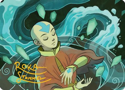 Aang, at the Crossroads Art Card (Gold-Stamped Signature) (ASTLA-045) [Art Series: Avatar: The Last Airbender]