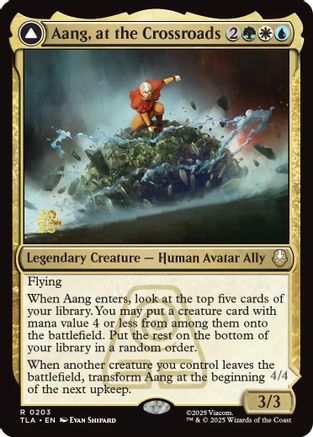 Aang, at the Crossroads (PRE-203) [Prerelease Cards] Foil