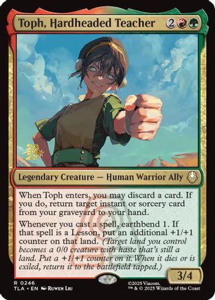 Toph, Hardheaded Teacher (PRE-246) [Prerelease Cards] Foil