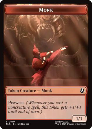 Monk // Food (0021) Double-Sided Token (TLA-10 // 21) [Avatar: The Last Airbender] Foil