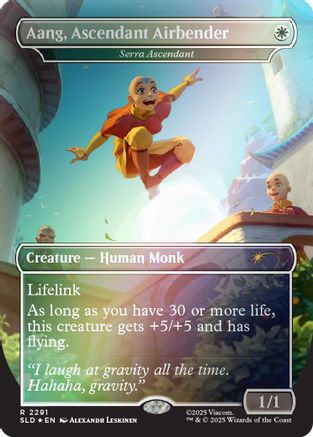 Aang, Ascendant Airbender - Serra Ascendant (Rainbow Foil) (SLD-2291) [Secret Lair Drop Series] Foil