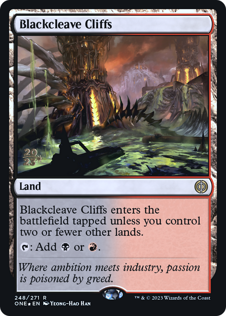 Blackcleave Cliffs (PRE-248) [Phyrexia: All Will Be One Promos] Foil