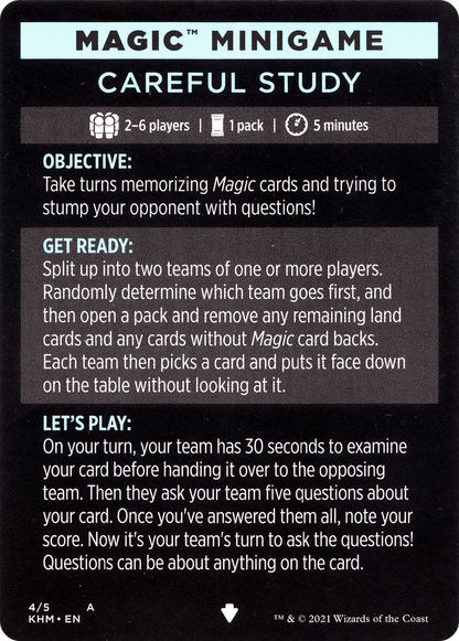Careful Study (minigame) // Careful Study (cont'd) (MKHM-004) [Kaldheim Minigames]