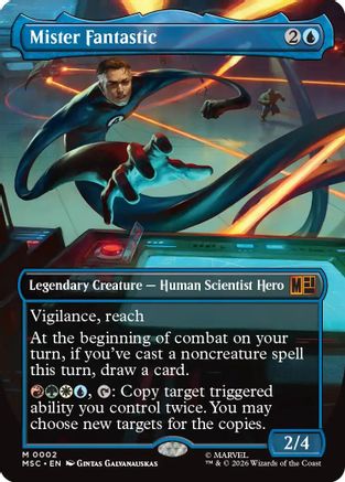 Mister Fantastic (Borderless) (MSC-002) [Commander: Marvel Super Heroes] Foil