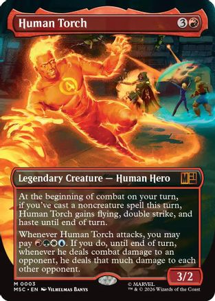 Human Torch (Borderless) (MSC-003) [Commander: Marvel Super Heroes]