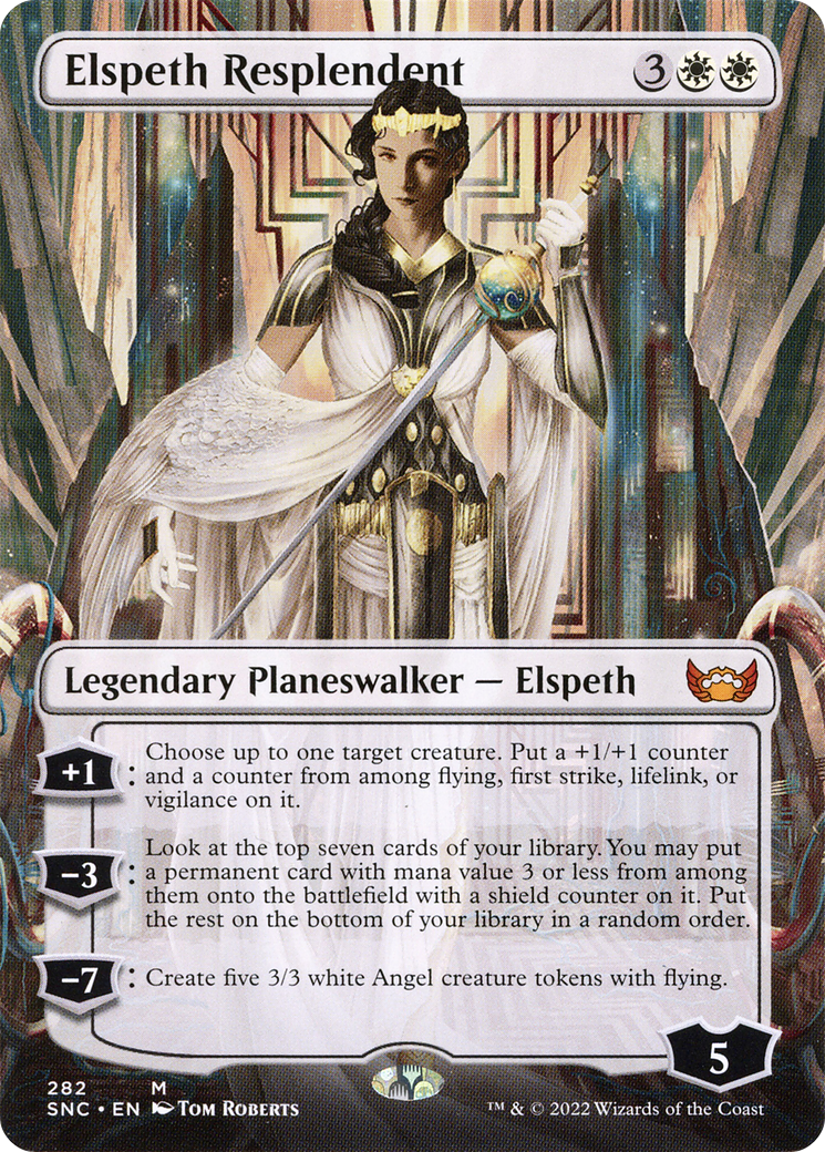 Elspeth Resplendent (Borderless) (SNC-282) [Streets of New Capenna] Foil