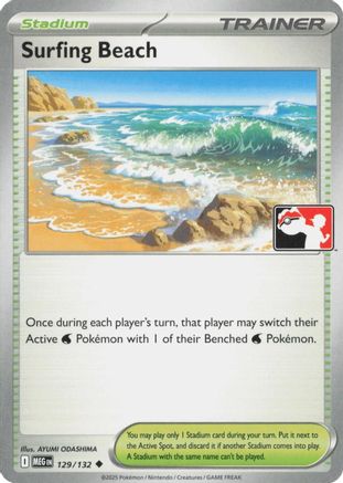 Surfing Beach (129/132) [Prize Pack Series Cards] - Uncommon