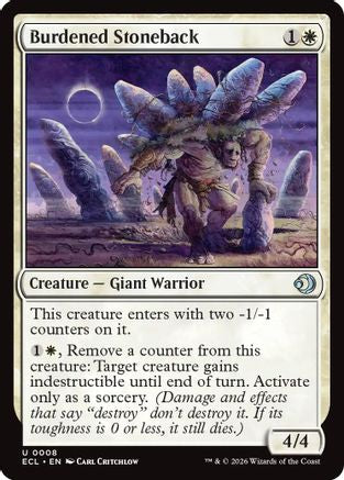 Burdened Stoneback (ECL-008) [Lorwyn Eclipsed]