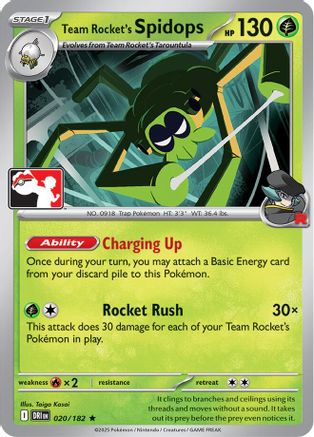 Team Rocket's Spidops (020/182) [Prize Pack Series Cards] - Rare