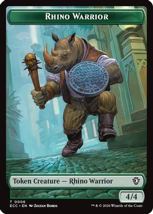Rhino Warrior // Elemental (0009) Double-Sided Token (ECC-6 // 9) [Commander: Lorwyn Eclipsed]
