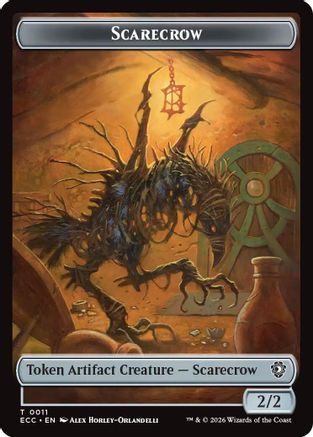 Scarecrow // Treasure Double-Sided Token (ECC-11 // 10) [Commander: Lorwyn Eclipsed]