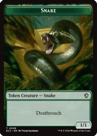Snake // Scarecrow Double-Sided Token (ECC-8 // 11) [Commander: Lorwyn Eclipsed]