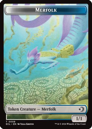 Merfolk // Worm Double-Sided Token (ECL-8 // 9) [Lorwyn Eclipsed] Foil