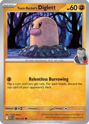 Team Rocket's Diglett (100) [ME Ascended Heroes] Reverse Holofoil - Common