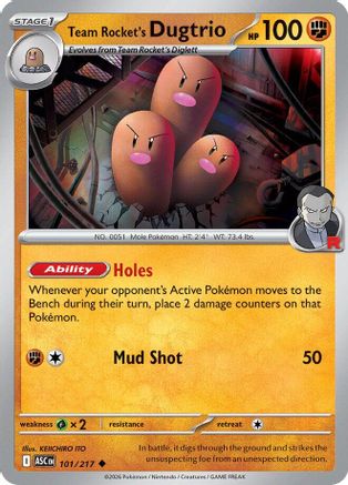 Team Rocket's Dugtrio (101/217) [ME Ascended Heroes] Reverse Holofoil - Uncommon