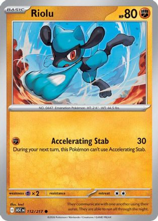 Riolu (112) [ME Ascended Heroes] Reverse Holofoil - Common