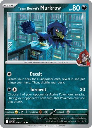 Team Rocket's Murkrow (126) [ME Ascended Heroes] Reverse Holofoil - Common