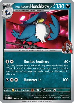 Team Rocket's Honchkrow (127) [ME Ascended Heroes] Holofoil - Rare