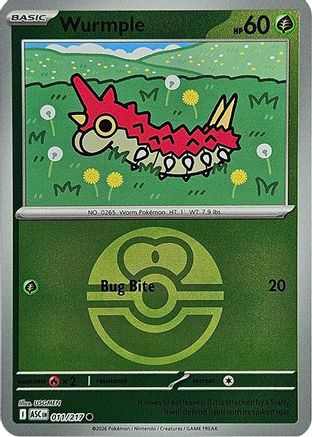 Wurmple (Love Ball) (011) [ME Ascended Heroes] Reverse Holofoil - Common