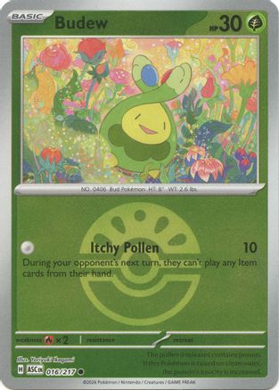 Budew (Friend Ball) (016/217) [ME Ascended Heroes] Reverse Holofoil - Common