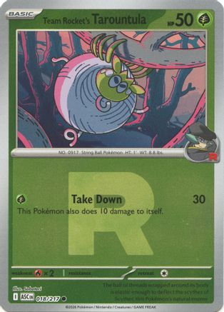 Team Rocket's Tarountula (Team Rocket) (018) [ME Ascended Heroes] Reverse Holofoil - Common