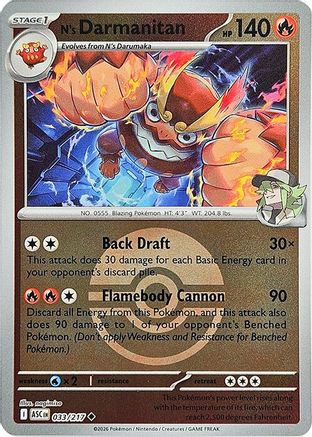 N's Darmanitan (Poke Ball) (033) [ME Ascended Heroes] Reverse Holofoil - Uncommon