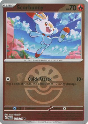 Scorbunny (Friend Ball) (036/217) [ME Ascended Heroes] Reverse Holofoil - Common