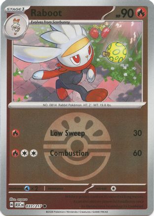 Raboot (Friend Ball) (037) [ME Ascended Heroes] Reverse Holofoil - Common