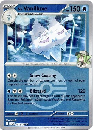 N's Vanilluxe (Poke Ball) (051) [ME Ascended Heroes] Reverse Holofoil - Uncommon