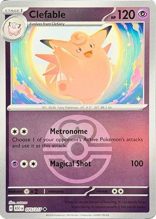 Clefable (Love Ball) (075) [ME Ascended Heroes] Reverse Holofoil - Uncommon