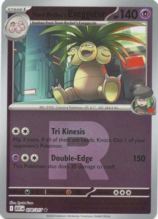 Team Rocket's Exeggutor (Team Rocket) (078) [ME Ascended Heroes] Reverse Holofoil - Rare